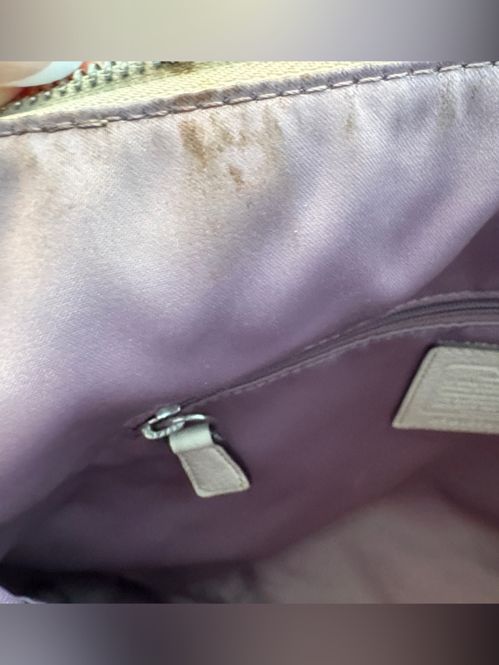 Coach Pebbled Leather Hobo Shoulder Bag | Beige Cream | Turn-Lock Pocket Purse - Picture 4 of 8
